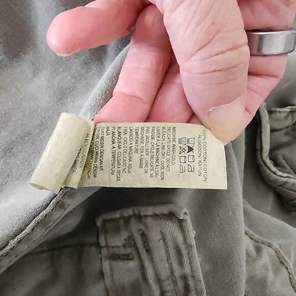 Lucky Brand Women’s Utility Field Jacket L — Olive Cotton, Cargo Pockets - Picture 7 of 8